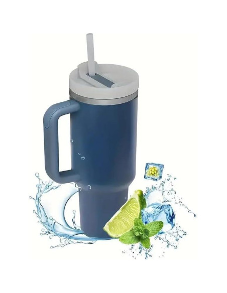 Taza de Viaje Acero Inoxidable Aislada 591 ml Azul Marino