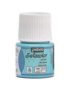 Pintura para Tela Glitter Pebeo Setacolor 45ml Turquesa