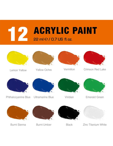 Juego de Pintura Acrílica Artbreezing 24 Piezas 22 ml