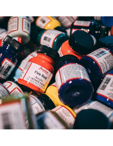 Pintura Acrílica Angelus para Cuero 236 ml - Negro Mate y Blanco Mate