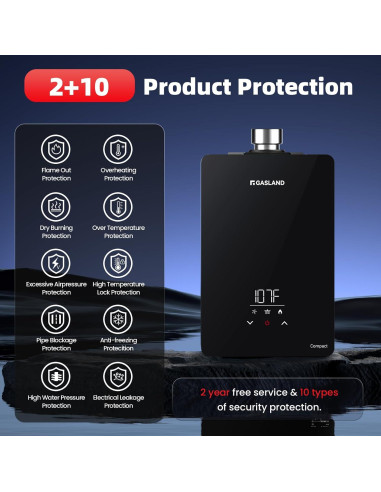 Calentador de Agua Sin Tanque GASLAND CG422LP 4.22 GPM Propano