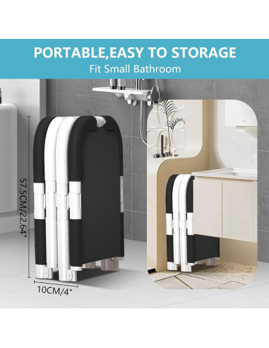 Bañera Plegable Simcat 1.2m Negra con Cojín y Drenaje