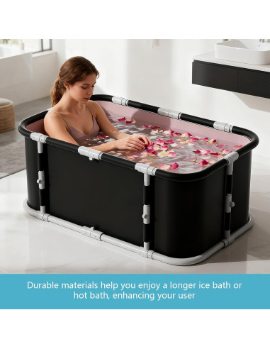 Bañera Plegable Simcat 1.2m Negra con Cojín y Drenaje