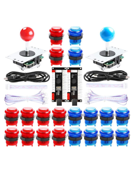 Kit Arcade Qenker 2 Jugadores LED USB Joystick y Botones