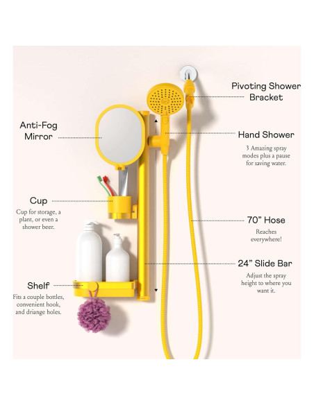 Ducha Portátil Sproos Lookin Good, Alta Presión, Rojo