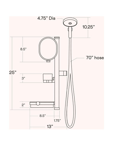 Ducha Portátil Sproos Lookin Good, Alta Presión, Rojo