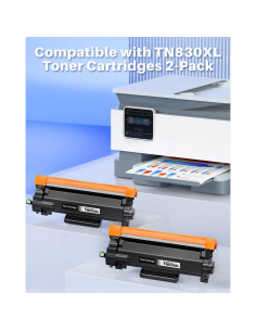 Tóner Compatible TN830XL INK4U para Impresoras Brother - 2 Cartuchos 2