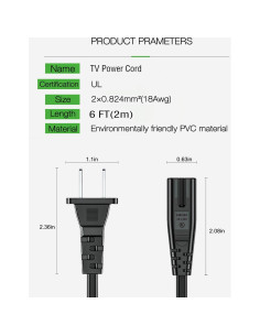 Cable de Alimentación para Impresoras Canon y HP 2.01m Goffeu 2