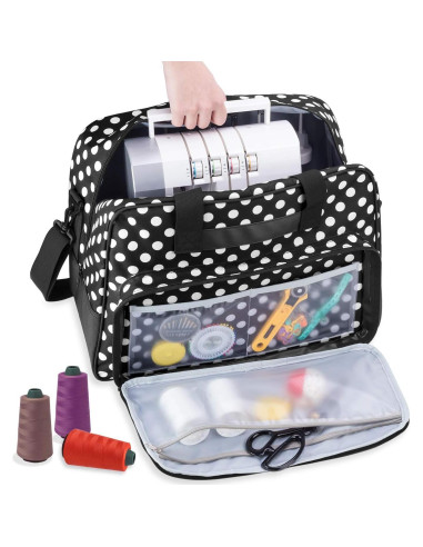 Bolsa de Transporte para Máquina de Coser Yarwo Puntos Negros