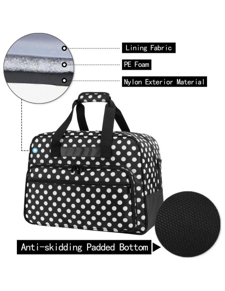Bolsa de Transporte para Máquina de Coser Yarwo Puntos Negros