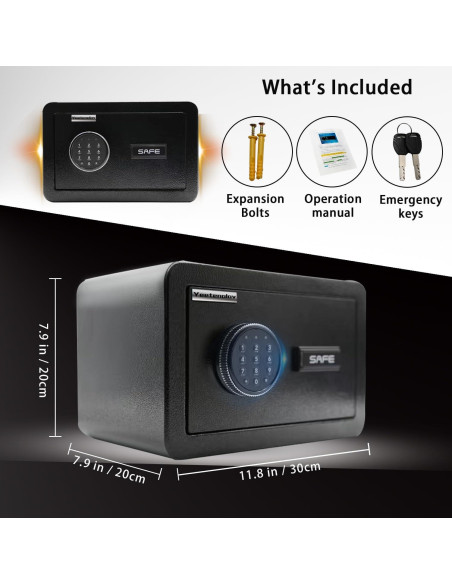 Caja Fuerte Electrónica Compacta YEETENOLOV 0.5 Pies Cúbicos