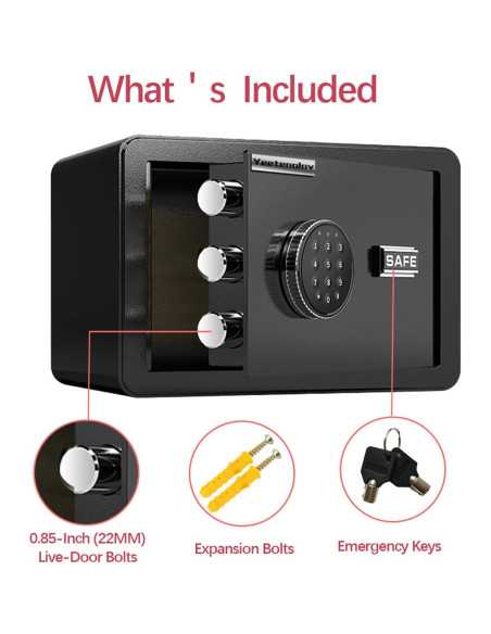 Caja Fuerte Electrónica Compacta YEETENOLOV 0.5 Pies Cúbicos