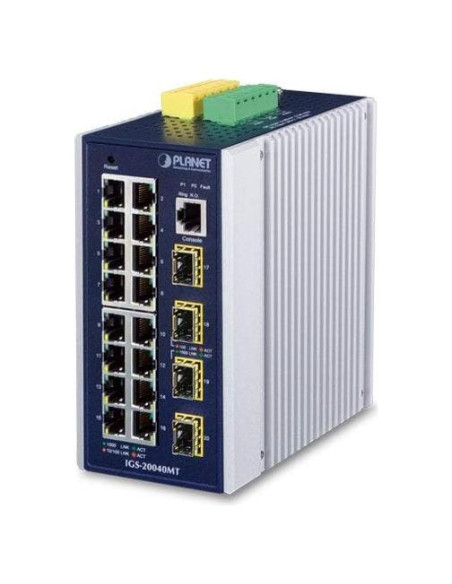 Conmutador Gestionado Industrial L2+ Planet IGS-20040MT 16 Puertos