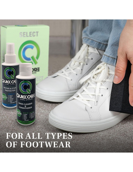 Kit de Limpieza de Zapatos QuickCare 4 oz - Protector y Limpiador