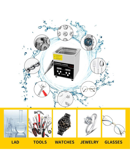 Limpiador Ultrasónico 2L ACMESONIC Digital Acero Inoxidable