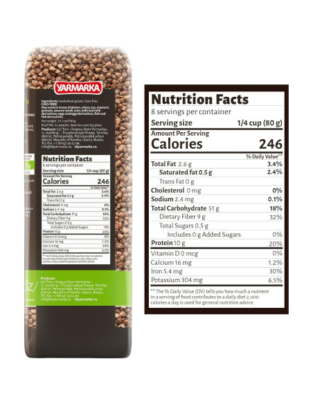 Trigo Sarraceno Tostado Yarmarka 700g Rico en Fibras y Hierro