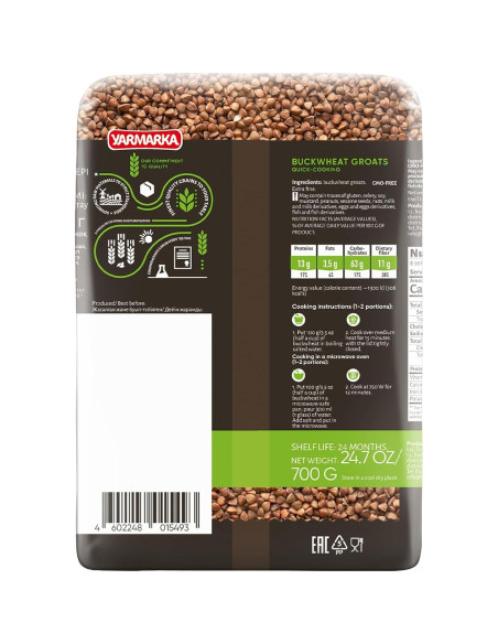 Trigo Sarraceno Tostado Yarmarka 700g Rico en Fibras y Hierro