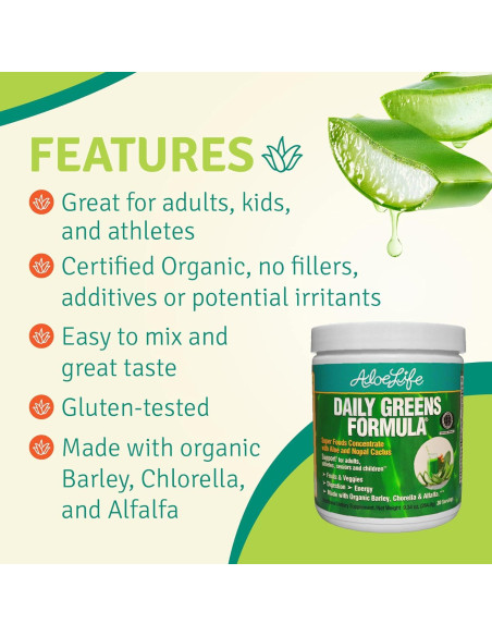 Polvo de Verduras Diarias Aloe Life 30 Porciones Orgánico