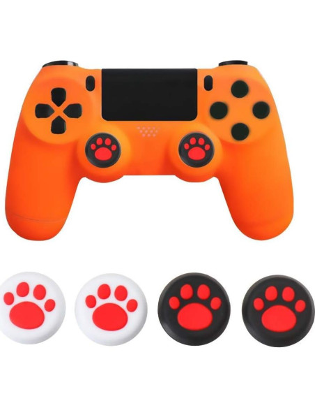 2 Tapones de Gato para Joystick Ambertown Rojo 1 PS5 PS4