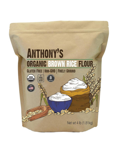 Harina de Arroz Integral Orgánica Anthony's 1.81 kg Sin Gluten