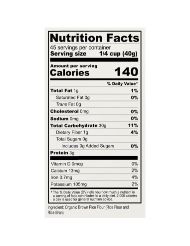 Harina de Arroz Integral Orgánica Anthony's 1.81 kg Sin Gluten