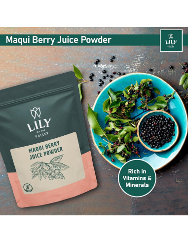 Jugo en polvo de baya Maqui Lirio del Valle - 113g - Vegano y sin gluten