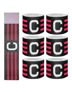 6 Brazaletes de Capitán GEEHUA Ajustables 31x6.5cm Rojo Negro