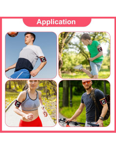 6 Brazaletes de Capitán GEEHUA Ajustables 31x6.5cm Rojo Negro 2