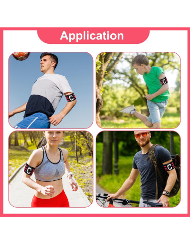 6 Brazaletes de Capitán GEEHUA Ajustables 31x6.5cm Rojo Negro