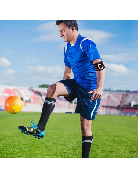 6 Brazaletes de Capitán GEEHUA Ajustables 31x6.5cm Rojo Negro