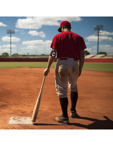 6 Brazaletes de Capitán GEEHUA Ajustables 31x6.5cm Rojo Negro