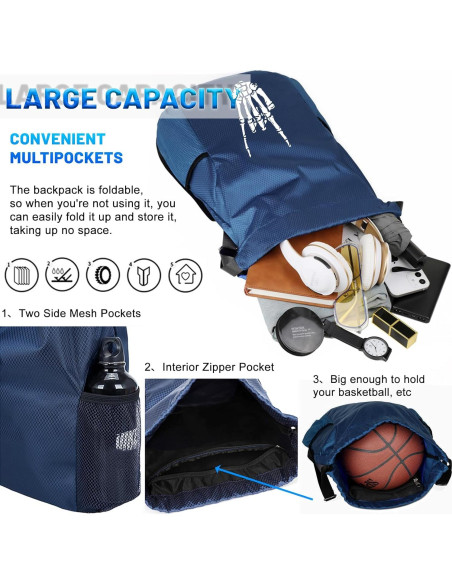 Mochila de Cuerda Viofre Unisex Calavera 30L Impermeable