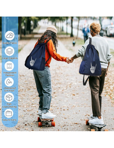 Mochila de Cuerda Viofre Unisex Calavera 30L Impermeable