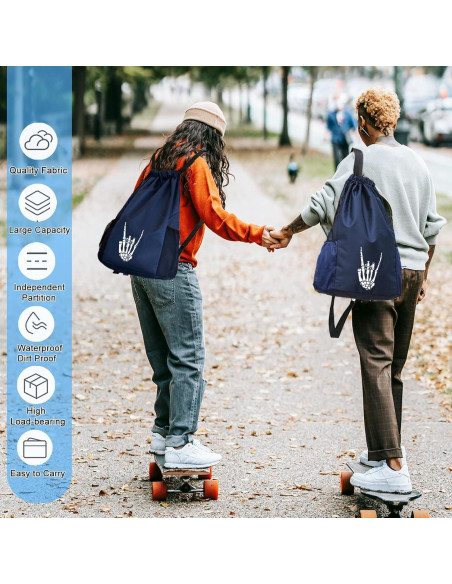 Mochila de Cuerda Viofre Unisex Calavera 30L Impermeable