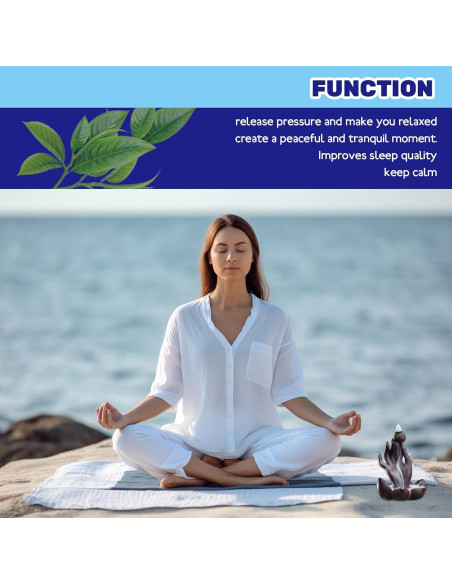 100 Conos de Incienso de Retroceso Waltool Sándalo Verde 7.1cm