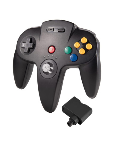 Controlador Inalámbrico KIWITATA para N64 Negro - Joystick Recargable