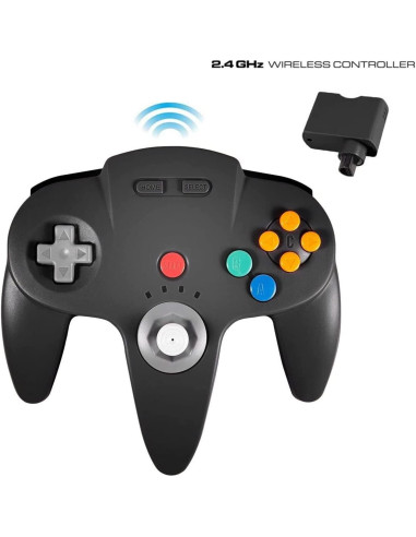 Controlador Inalámbrico KIWITATA para N64 Negro - Joystick Recargable