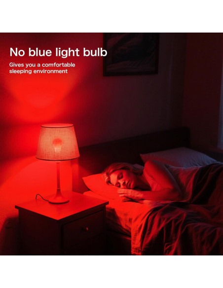 Bombilla Roja 7W E26 Luz Natural 670nm para Dormir