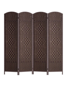 Divisor de Habitaciones Plegable FDW 4 Paneles Madera 180x180 cm