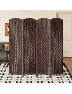 Divisor de Habitaciones Plegable FDW 4 Paneles Madera 180x180 cm 2
