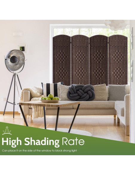 Divisor de Habitaciones Plegable FDW 4 Paneles Madera 180x180 cm