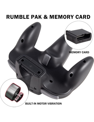 Controlador Inalámbrico KIWITATA para N64 Negro - Joystick Recargable