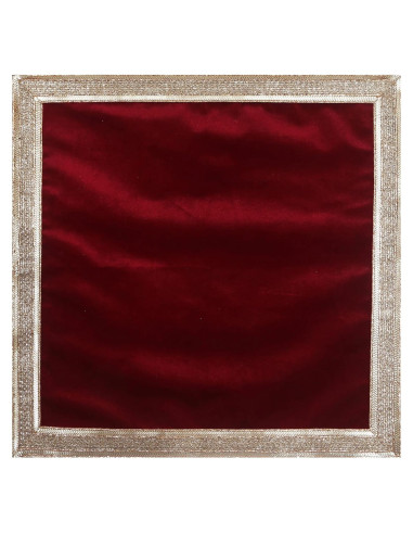 Mantel Cuadrado de Terciopelo Rojo Indian Consigners 61x61 cm