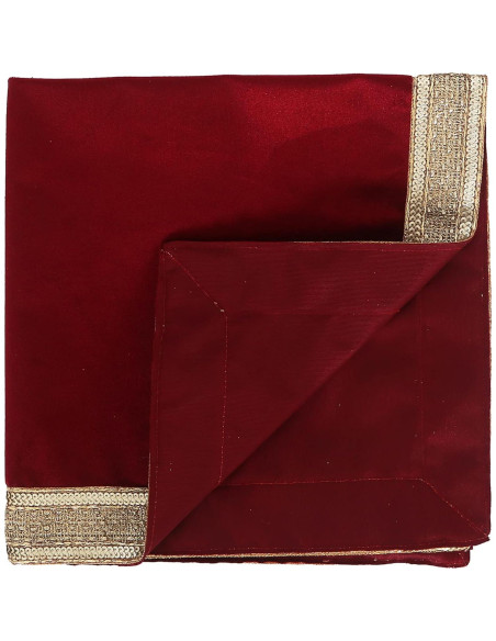 Mantel Cuadrado de Terciopelo Rojo Indian Consigners 61x61 cm