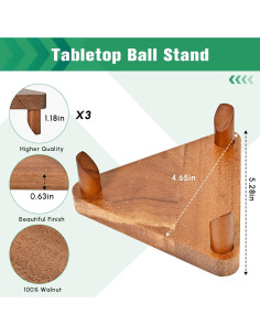 Estante para Pelotas de Madera de Nogal CRNHIGY 13.72x1.68cm 2