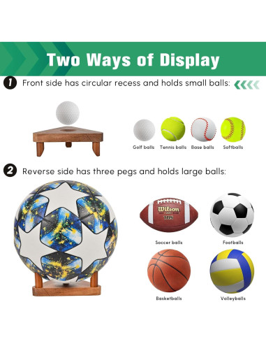 Estante para Pelotas de Madera de Nogal CRNHIGY 13.72x1.68cm