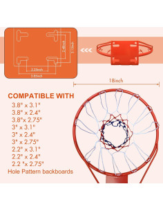Aro de Baloncesto ICSPOID LQ10 18" (45.72 cm) con Red 2
