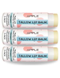 Bálsamo Labial Cattle Creek - Orgánico, Hidratación Duradera, Manzana, Paquete de 3