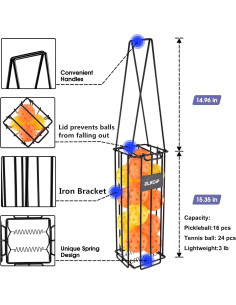 Recolector de Pelotas de Pickleball y Tenis ELKCIP 39x13x13cm 2