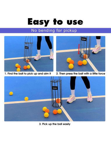 Recolector de Pelotas de Pickleball y Tenis ELKCIP 39x13x13cm